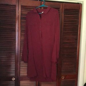 Burgundy T-shirt dress